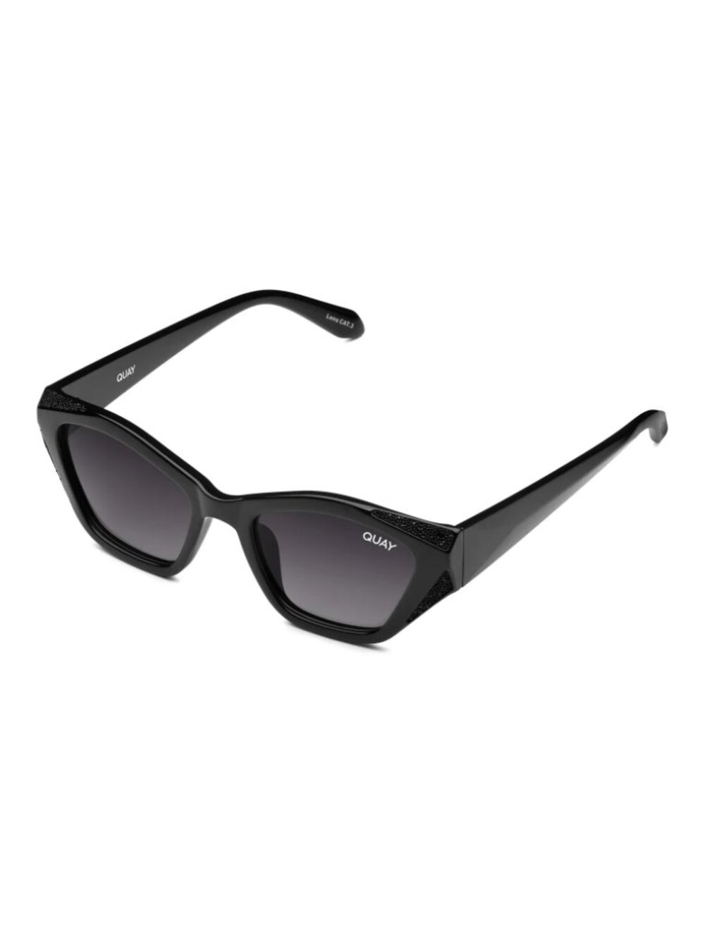 QUAY Counting Stars Sunglasses (mini rhinestones, black/smoke lens) POLARIZED